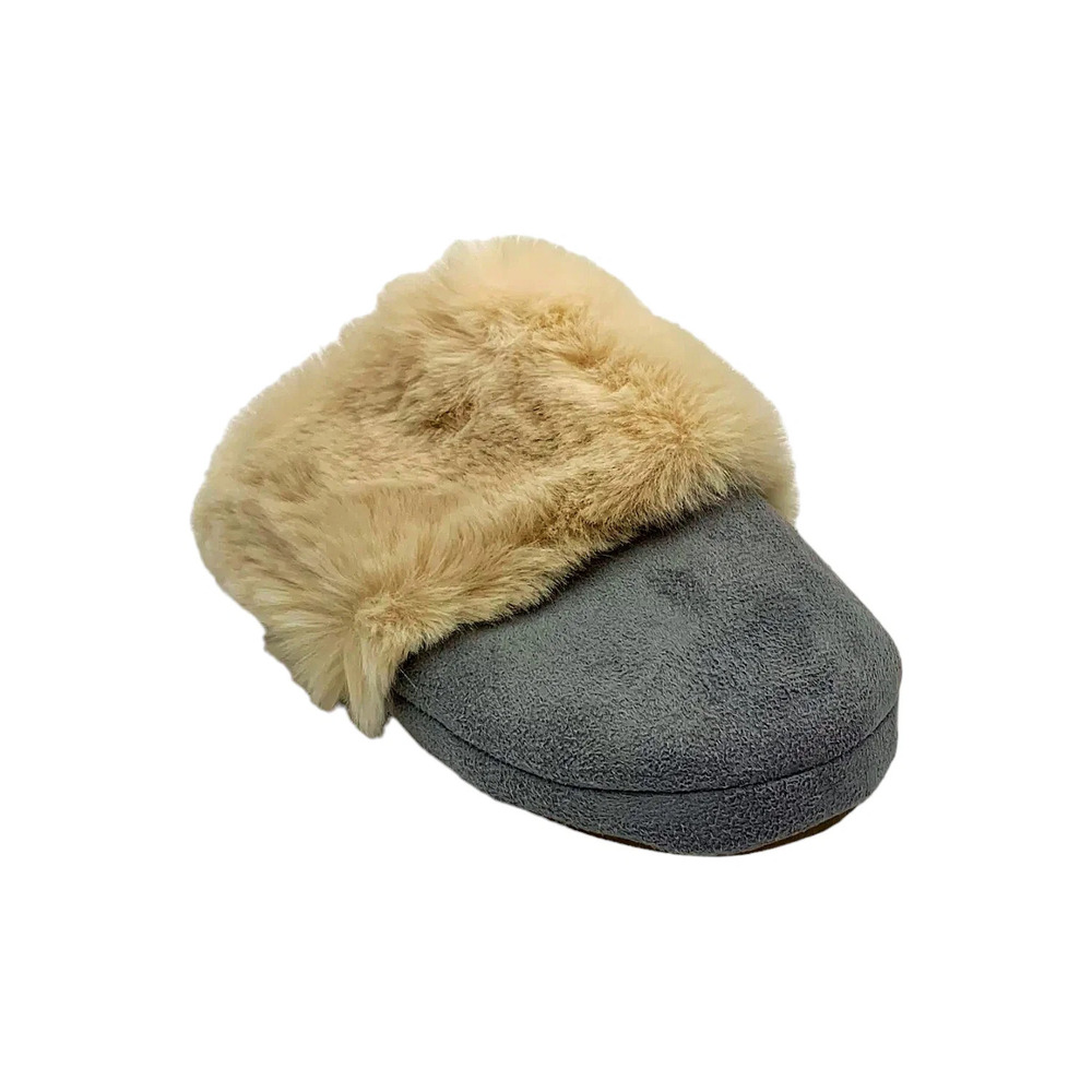 Comfort Code Microsuede Faux Fur Scuff Slipper Alloy -